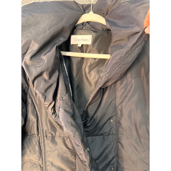 Calvin Klein Women Puffer Coat Oversize Shawl Collar - Black Sz L‎ - Picture 5 of 7
